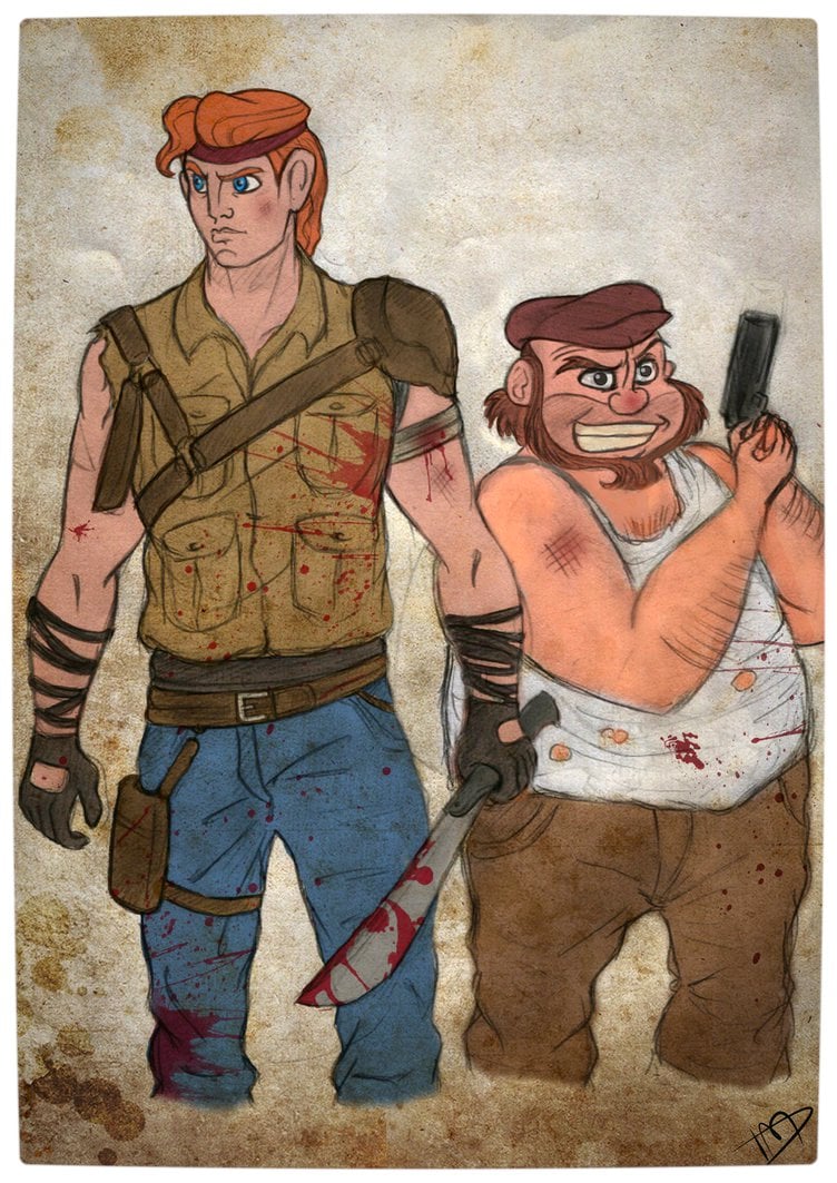 Vamers - Geekosphere - Artistry - 'The Walking Disney' Imagines Disney Royalty as The Walking Dead Survivors - Hercules and Phil