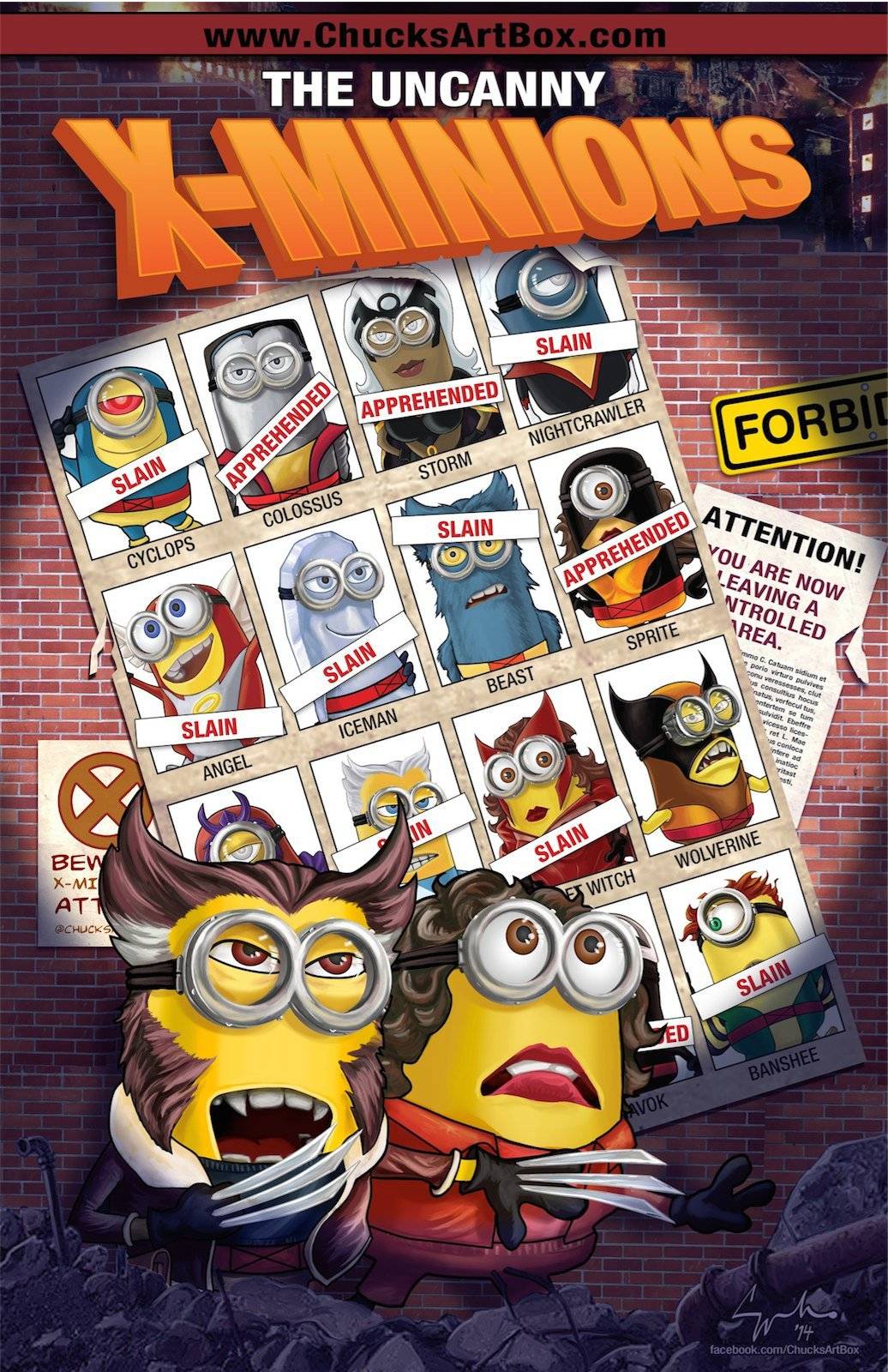 Vamers - Artistry - X-MINIONS Days of Future Past - Despicable Me Minions as X-MEN - Uncanny X-MEN Poster