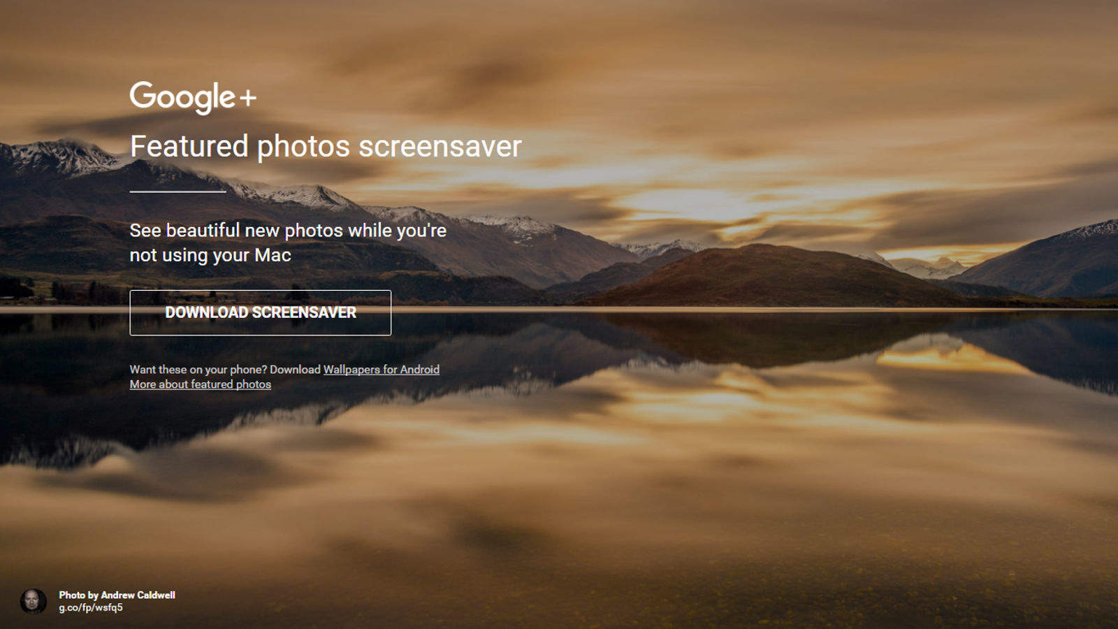 google fatured photos screen saver