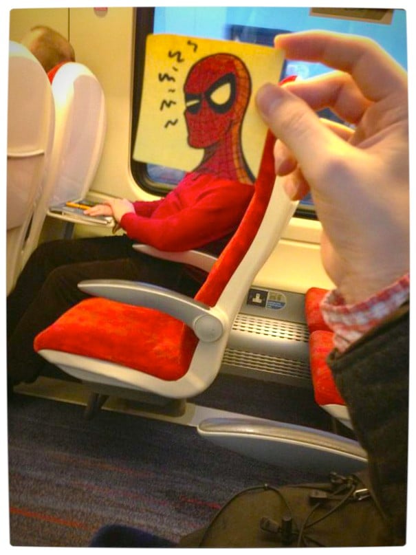 Vamers - Artistry - Illustrator Turns Fellow Commuters Into Cartoon Characters - October Jones - Joe Butcher - Spider-Man