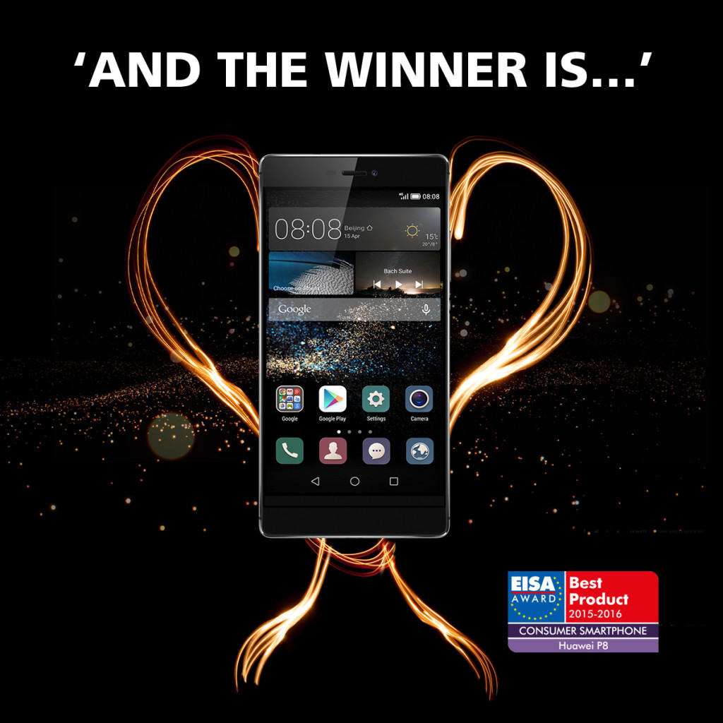 Vamers - FYI - Gadgetology - EISA Crowns the Huawei P8 as 2015's Best Consumer Smartphone - Award Image