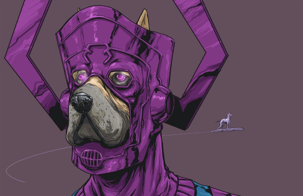 Vamers - Artistry - Fandom - Artist Josh Lynch Imagines Dogs as Superheroes from the Marvel Universe - Galactus