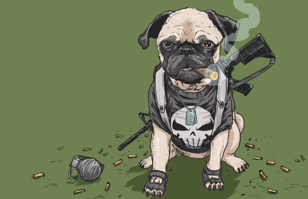 Vamers - Artistry - Fandom - Artist Josh Lynch Imagines Dogs as Superheroes from the Marvel Universe - Punisher