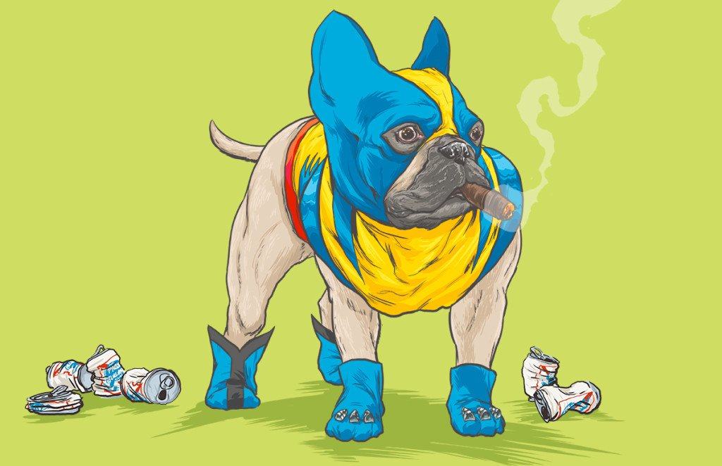 Vamers - Artistry - Fandom - Artist Josh Lynch Imagines Dogs as Superheroes from the Marvel Universe - Wolverine