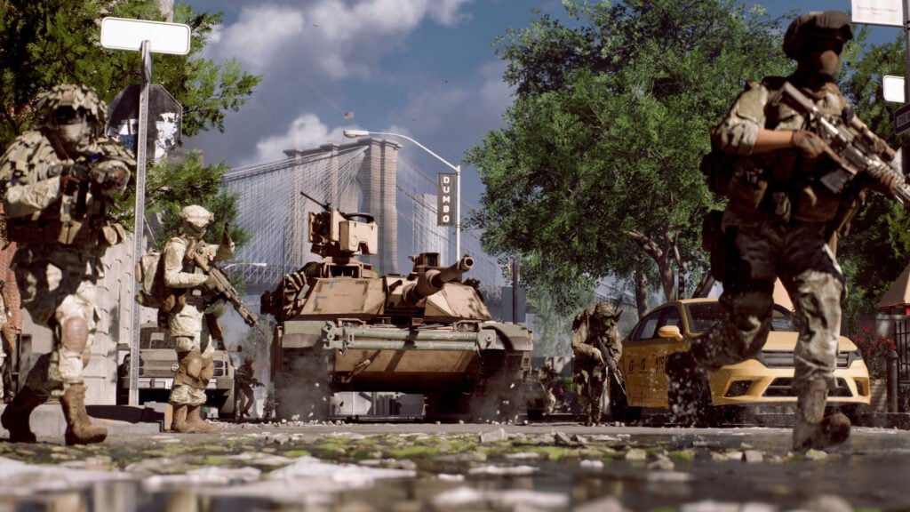 Battlefield 6 Review — Measured Return to Form 9 Soldiers advancing with armoured vehicle.