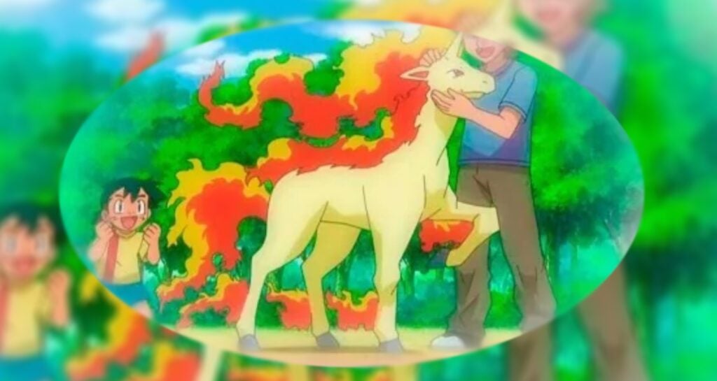 To explore whether Giovanni is Ash's dad, one must look into every fact, including the one where Ash's dad is depicted as owning a Rapidash in the anime (as depicted in this image).